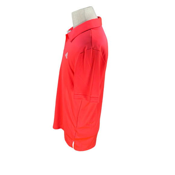 Adidas Polo Shirt Men’s Small Neon Coral Performance Collared Golf Logo NWT New - Picture 3 of 10